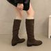 Overknee Khaki Slouch High Tube Reitschuhe für Damen Neue Herbst-Winter-Plissee-Schlankheits-Langstiefel_voghion.com