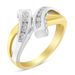 10K Two Toned Channel-Set Diamond Bypass Ring (1/4 cttw, I-J Color, I2 Clarity)_voghion.com