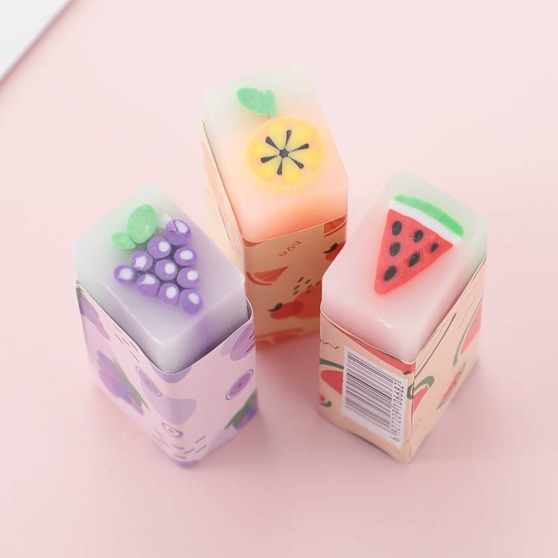 Gommes parfumées aux fruits pour enfants - PVC non toxique, formes de fruits amusantes, effacement propre, sans résidus, paquet de 36_voghion.com