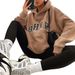 Women's Clothing Game Letter Printing Plus Fleece Warm Long Sleeve Hoodie_voghion.com