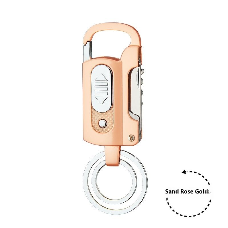 Multifunctional Keychain Rechargeable With Bottle Opener File Knife Flashlight Pendant USB Lighter Wholesale_voghion.com