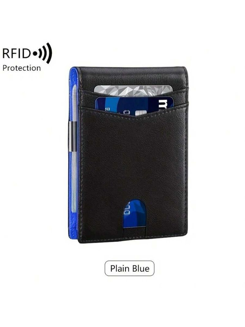 Men's Bags New Men's Ultra Thin Wallet Simple 12 Card Casual RFID Dollar Clip Ultra Fiber Card Holder Wallet_voghion.com