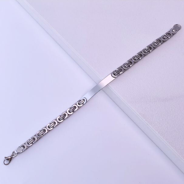 Herrenschmuck Rückenförmiges, handgefertigtes, glatt gebogenes Edelstahlarmband aus Titanstahl_voghion.com