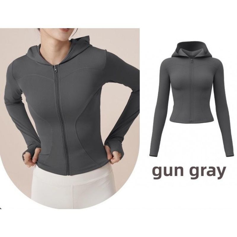 Designeryoga Hoodie Mantel Frau Sportmantel mit Reißverschluss Schnelltrocknendes Laufoberteil Kapuzenjacke_voghion.com