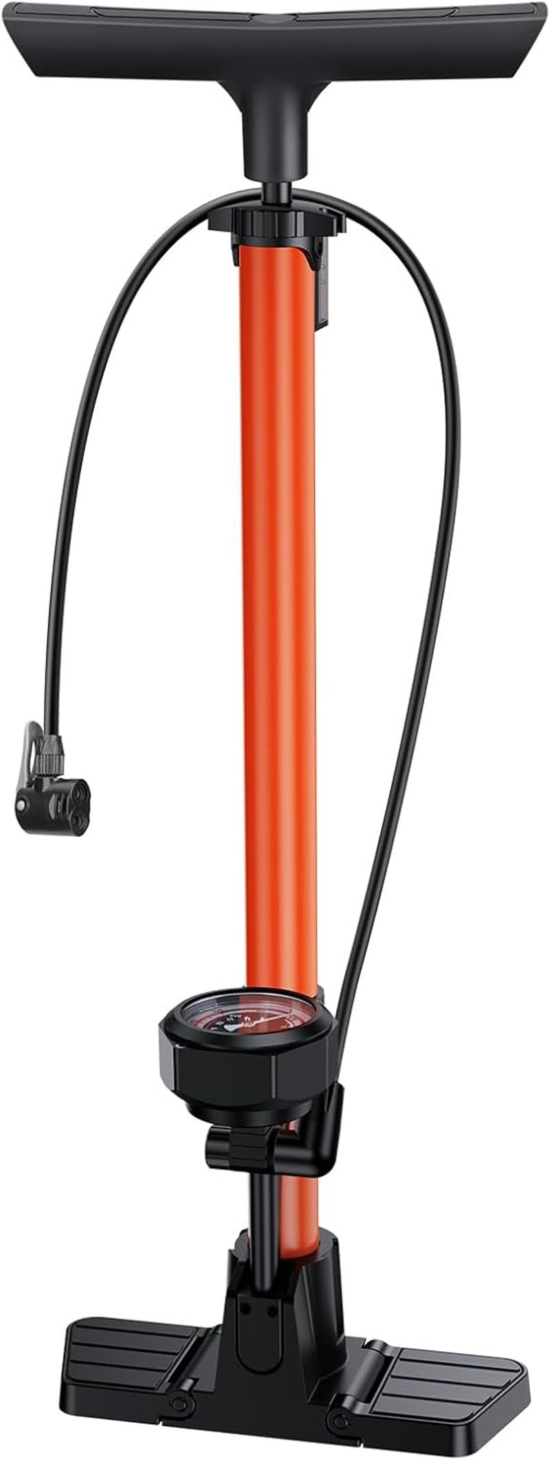 160PSI Bike Pump With Gauge-High Pressure Bicycle Pump For Presta & Schrader Valves,Fast Inflation,Durable For Road Bike,MTB,Hybrid,Ball_voghion.com