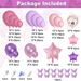 Pink Purple Latex Set 3D Butterfly Agate Five-Pointed Star Aluminum Film Balloon Girl Birthday Party Decoration_voghion.com