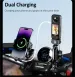 15W Wireless Charger Mount And 36W USB C Fast Charging Port, Motorcycle Bicycle Phone Holder_voghion.com