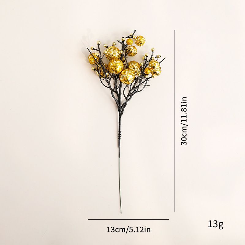 Glitter Berry Sprigs Set - 24-Piece Faux Fruit Stems With Matte Black Stems For Christmas Tree, Wreath & Table Centerpiece Decor_voghion.com