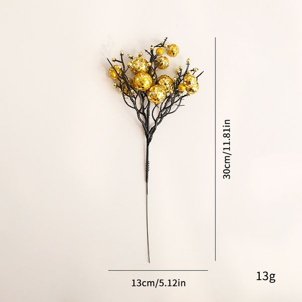 Glitter Berry Sprigs Set - 24-Piece Faux Fruit Stems With Matte Black Stems For Christmas Tree, Wreath & Table Centerpiece Decor_voghion.com