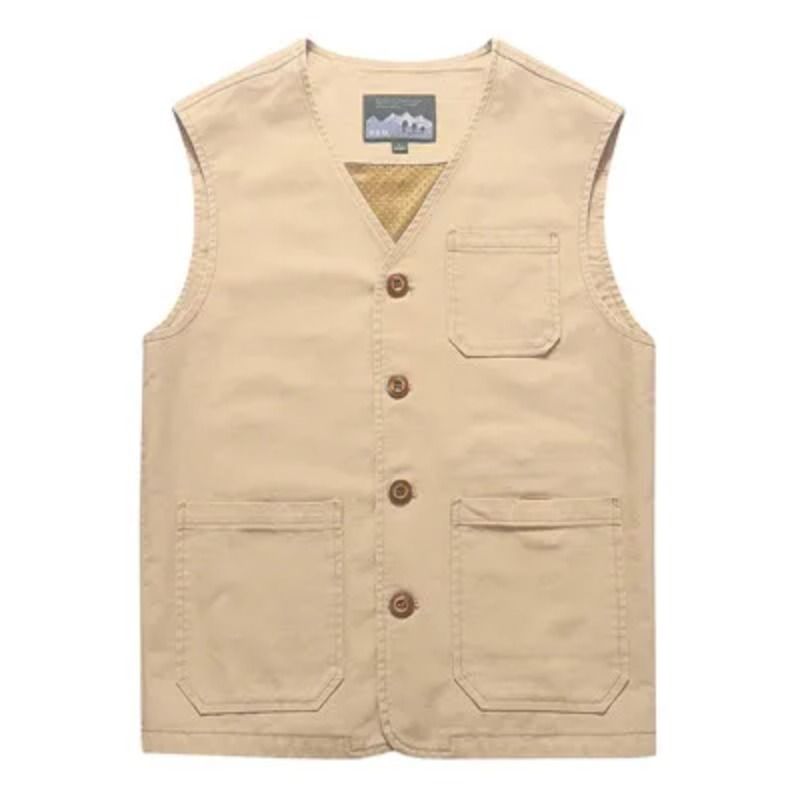 Plus Größe 7XL 8XL Weste Männer Frühling Casual Herren Weste Baumwolle Atmungsaktive Weste Männer Multi-taschen Kragen Angeln Weste_voghion.com