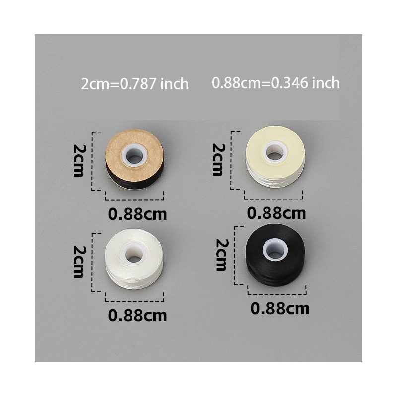 75D/2 Sewing Pre-Wound Backing Thread 10pcs/pack White Black L-Shaped Paper Edge Edgeless Embroidery Backing Thread_voghion.com