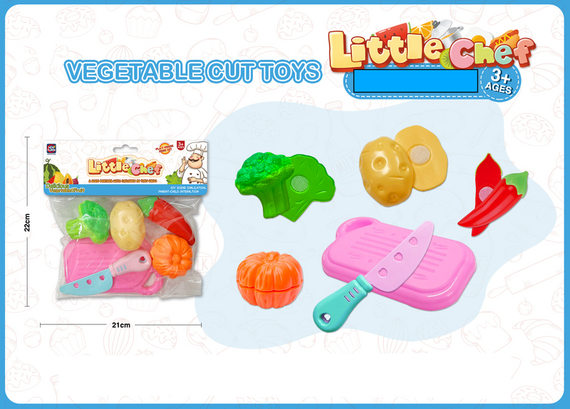 Mother & Kids Fruit And Vegetable Cutting Set Fruit & Vegetable Pretend Play Cutting Set With Grill Bucket – Educational Kitchen Toy For Kids (20PCS)​_voghion.com