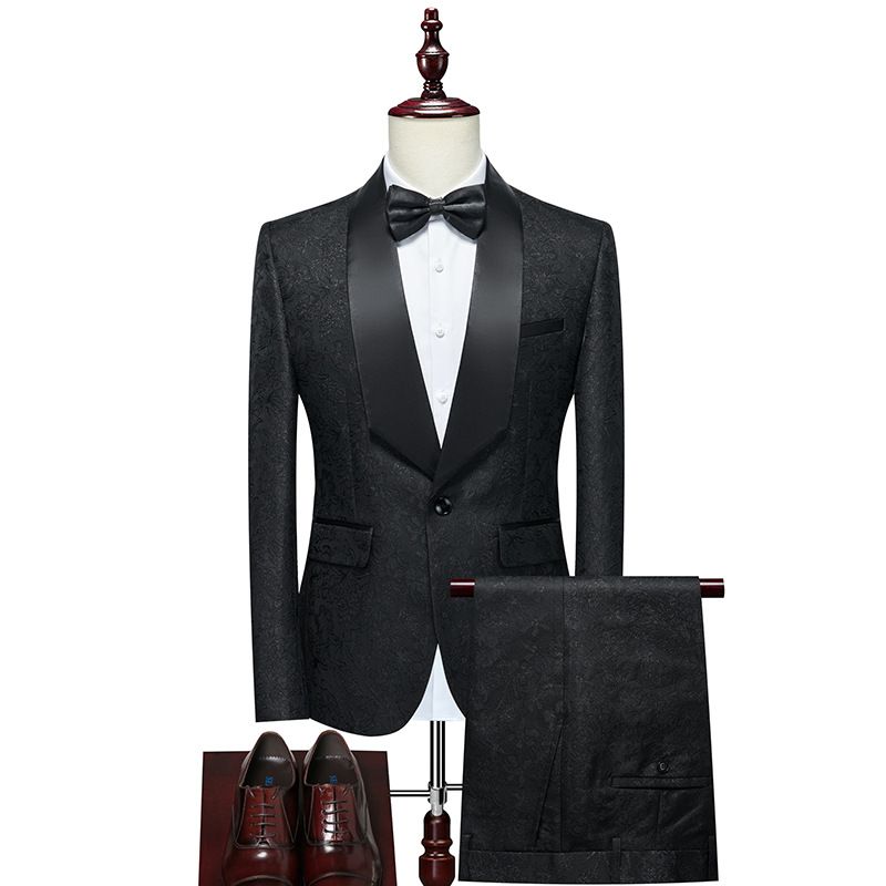 ​​Slim Fit Smokinganzug für Herren – Zweiteiliger Bräutigam-Hochzeitsblazer und Anzughose (Schwarz/Marineblau/Anthrazit, Größen S-XXL)​​_voghion.com