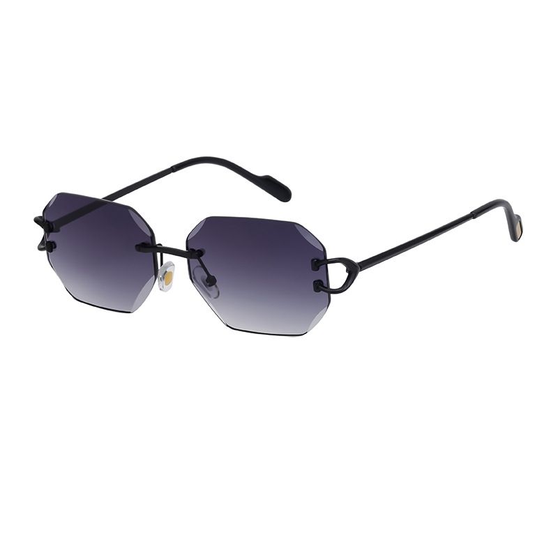 Retro bezrāmju saulesbrilles Vīriešu saulesbrilles ar dimanta apdari Vīriešu saulesbrilles_voghion.com