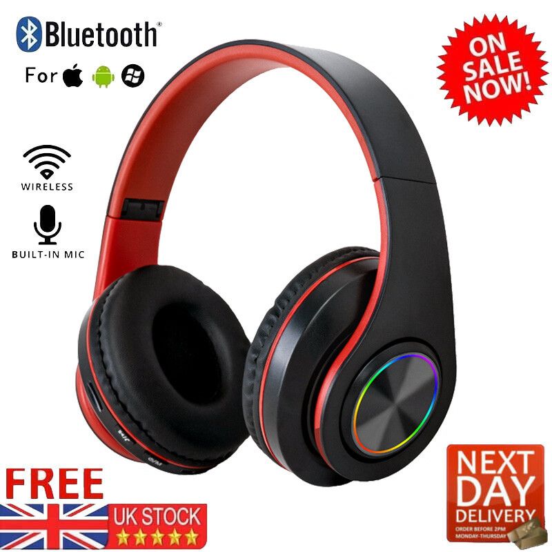 Cuffie Bluetooth wireless con cancellazione del rumore, auricolari stereo over-ear, Regno Unito_voghion.com