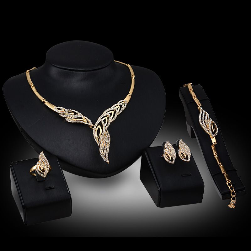 Women's New Natural Fashion Alloy Jewelry Set Necklace Earrings Premium Feeling Sets_voghion.com