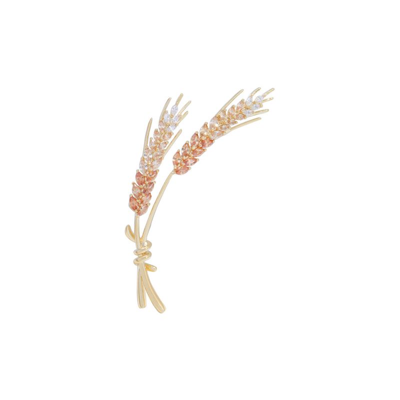 Neue high-end-klassische micro intarsien zirkon reis brosche ins gelb weizen ohr brust blume kleidung zubehör_voghion.com
