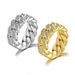 Hip Hop Cuban Chain Inlaid With Zircon Electroplated Real Gold Color Men's Ring_voghion.com