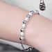 Stylish Simple Atmospheric Ladies Silver Bracelet Commuter Bead Ball Birthday Gift_voghion.com