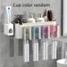 1 Set Multifunctional Toothbrush Rack And Mug Holder Wall Mounted Toothpaste And Mouthwash Storage With Toothpaste Squeezer_voghion.com