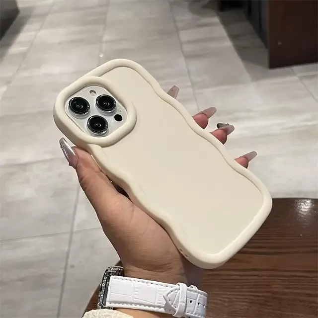 Süße koreanische Candy Farbe Liebe Herz gewellte Fall für IPhone 15 14 13 12 11 Pro XS Max X XR 6 6S 7 8 Plus SE Kawaii_voghion.com