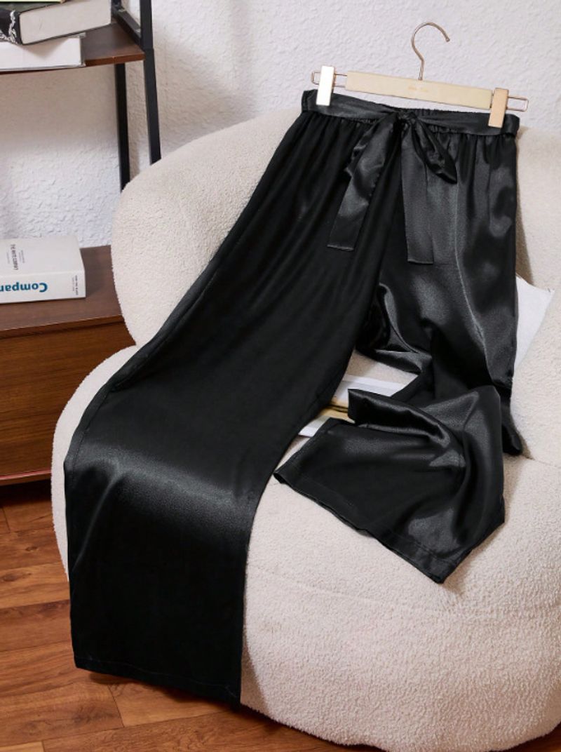 Women's Clothing Slim Wide Leg Pants Fashion Temperament Loose Jacquard Elastic Waist Full Print Casual Pants_voghion.com