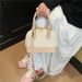 2025 New Straw Woven Shell Fashion Single Shoulder Crossbody Handheld Women's Korean Style Simple Texture Color-Block_voghion.com
