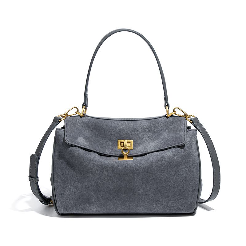 Women's Matte Suede Kelly Bag - Large Capacity Tote And Crossbody Handbag_voghion.com