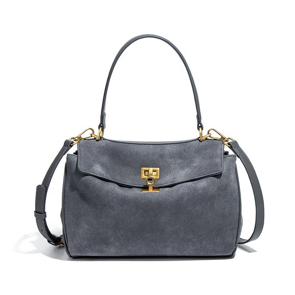 Women's Matte Suede Kelly Bag - Large Capacity Tote And Crossbody Handbag_voghion.com