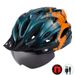 Magnetic Goggles Helmet With Brim And USB Charging Light, Removable Bicycle Riding Helmet Integrated_voghion.com