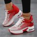 Spring and autumn new casual women's shoes fly woven breathable thick soled sports shoes non-slip comfortable inside increase women's shoes_voghion.com