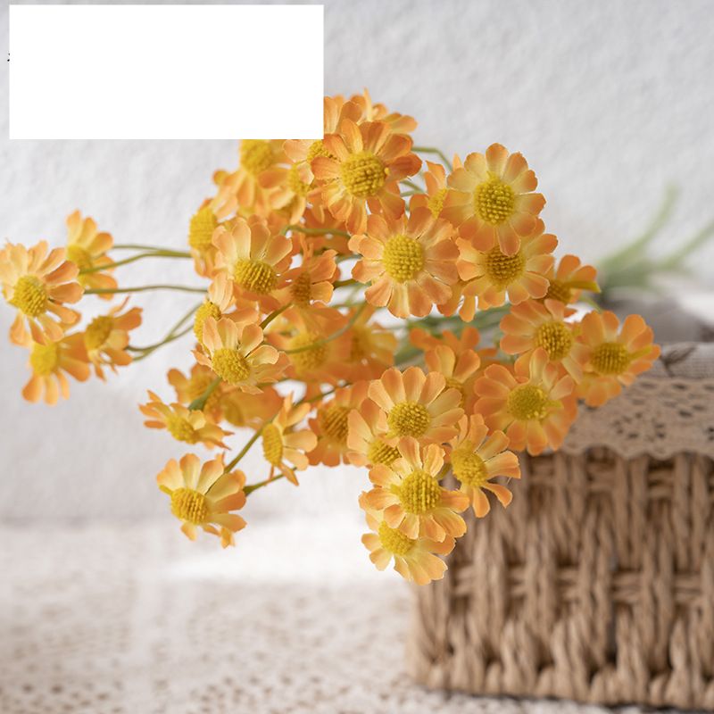 Handicraft INS style chamomile bouquet artificial flower manufacturer artificial flower green plant wedding decoration cross-border MW66002_voghion.com