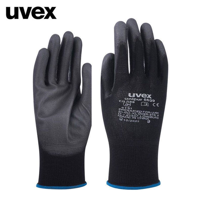 Black Nylon PU Coated Mechanical Protection Gloves Elastic Knitted Cuff Wear Resistant, Non Slip And Tear Resistant_voghion.com