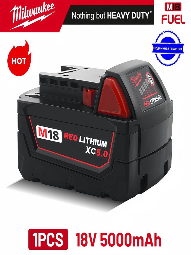 18V Pentru Milwaukee M18 XC Baterie de schimb litiu 5.0Ah 48-11-1850 48-11-1840 48-11-1820 48-11-1860 2604-22 2604-20 2708-22_voghion.com