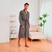 Summer And Autumn Printed Men's Nightgown Shorts Set Ice Silk Bathrobe Loungewear_voghion.com