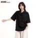 Men's Clothing Oversized Crew Neck T-Shirt - Summer Casual Short Sleeve Tee With Asymmetrical Hem - Breathable Polyester Fabric In Black & Grey_voghion.com
