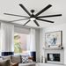 84 In Super Large Black Ceiling Fan With Remote Control_voghion.com