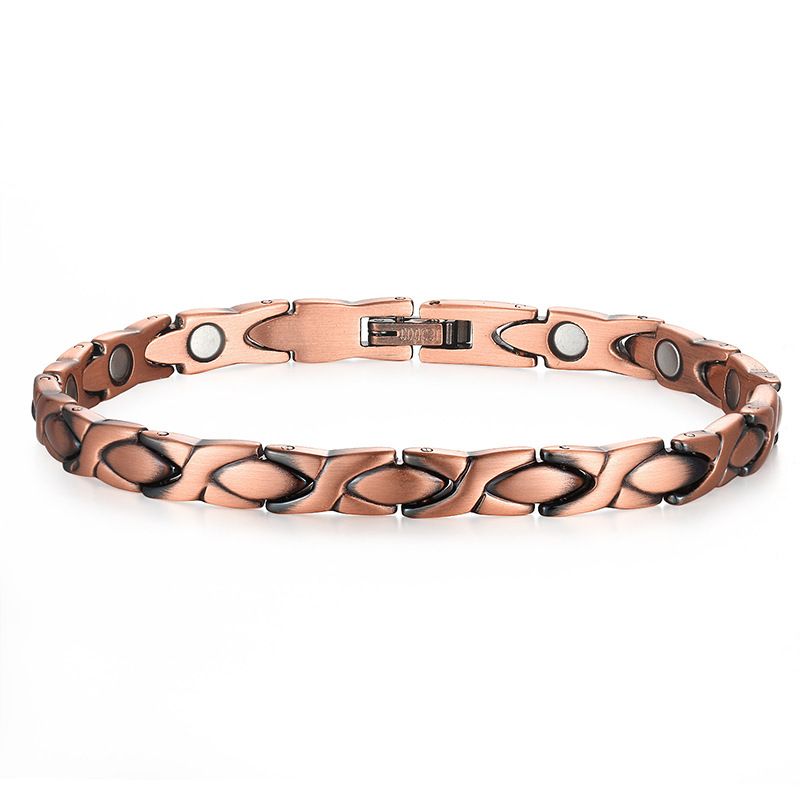 Lille fiskeformet retro rød kobberarmbånd antistatisk elektromagnetisk sugearmbånd herrearmbånd smykkearmbånd damearmbånd_voghion.com