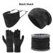 Set di quattro pezzi di cappello, sciarpa, maschera, guanti, caldo e spesso, per uomo e donna, invernale_voghion.com