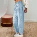 Retro-Bananenhose, lockere Jeans mit weitem Bein, mittlere Taille, gerades Bein, Denim, lockere Passform, gerade geschnittene Freizeitjeans für Damen_voghion.com