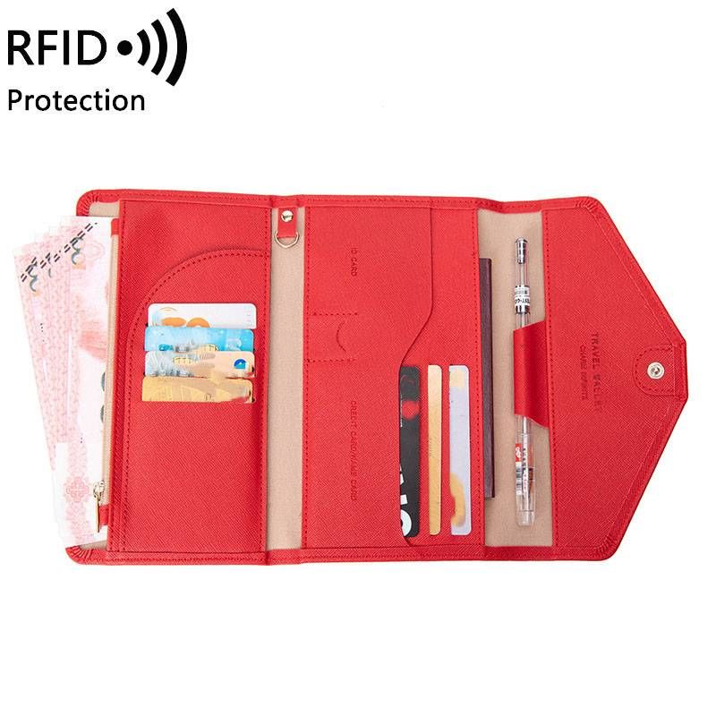 passport bag RFID multi function ticket document bag passport holder traveling abroad_voghion.com