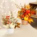 Christmas Fall Harvest Decor Set - Artificial Maple Leaves Pumpkins & Wheat Bundle For & Thanksgiving Home Decor European Style Table Centerpiece_voghion.com
