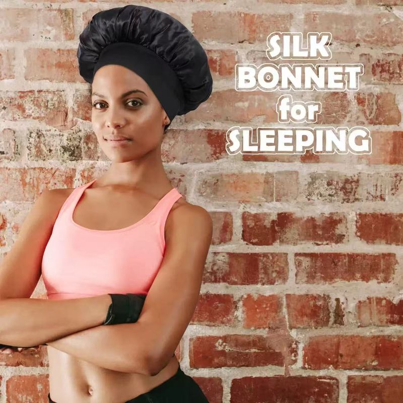 Wide-brimmed High-elasticity Headscarf, Beauty Cap, Shower Cap, Women's Nursing Satin Sleeping Cap_voghion.com