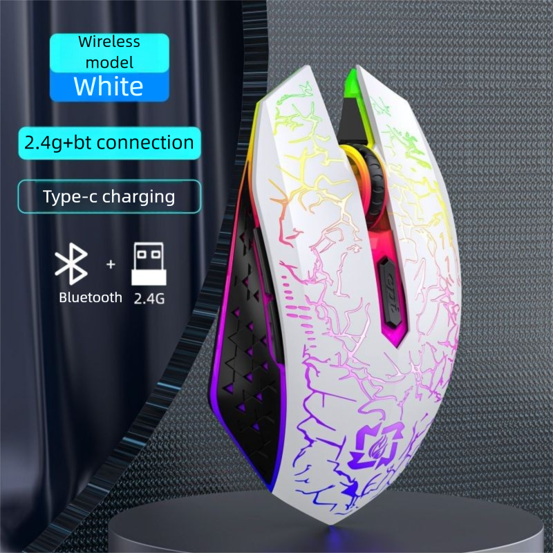 Novo mouse sem fio 2.4G silencioso recarregável com luz respirável para escritório e jogos_voghion.com