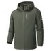 Men's Lightweight Softshell Jacket - Windproof & Water-Resistant Fleece-Lined Outdoor Coat, Breathable Polyester For Hiking & Smart Casual (XL-5XL)_voghion.com