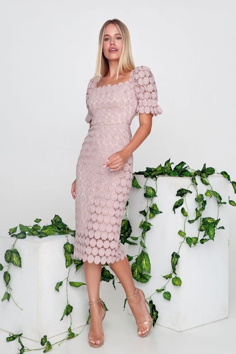 Women's Mid-waist Solid Color Breast Wrap Slim Dress_voghion.com