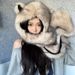 Cappello e sciarpa in peluche con orecchie di volpe, protezione per le orecchie calda invernale integrata da donna, cappello Lei Feng, sciarpa da sci ispessita del nord-est_voghion.com