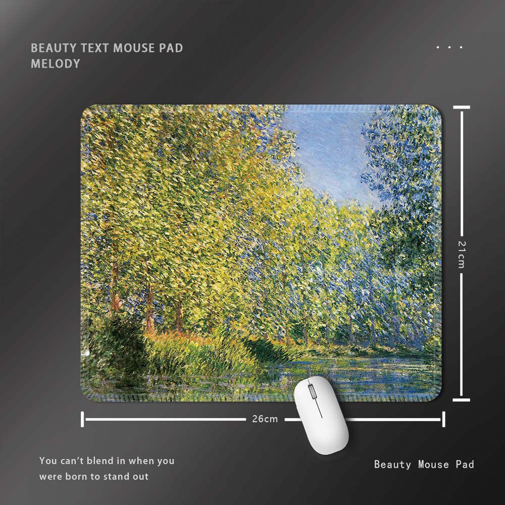Alfombrilla de ratón con pintura al óleo de Monet de calidad inmejorable, loto durmiente, estilo europeo y americano, impresionismo retro, estilo artístico, chica de oficina._voghion.com