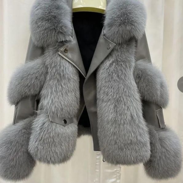 Ropa de mujer Abrigo de piel de zorro para mujer Abrigo de moda para mujer_voghion.com