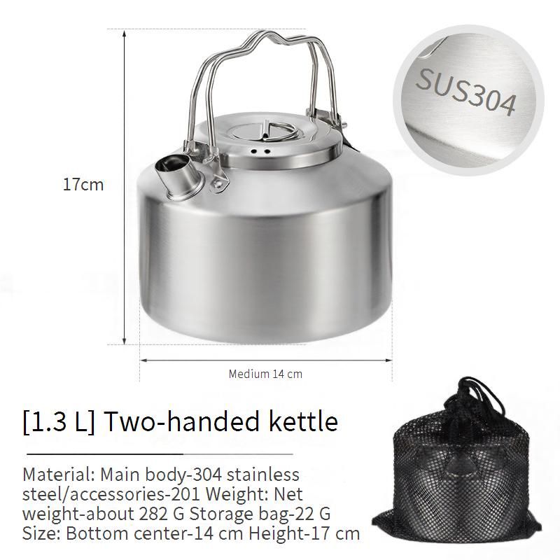 1.5L Stainless Steel Camping Water Bottle - 304 Food-Grade & Leak-Proof - Portable Outdoor Tea/Coffee Kettle For Hiking Picnics & Road Trips​_voghion.com